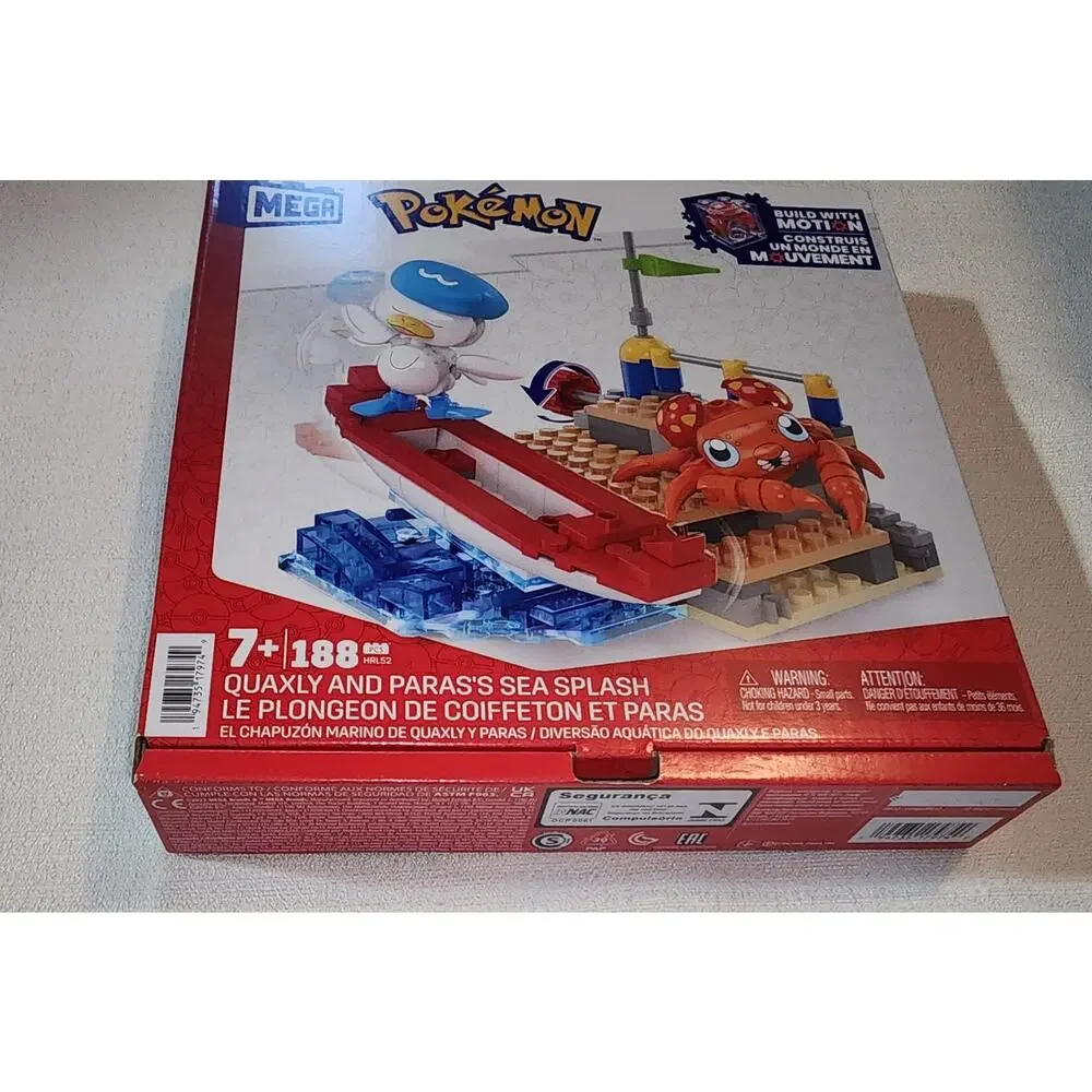 MEGA Pokémon Quaxly & Paras's sea splash-New ,188 Pieces